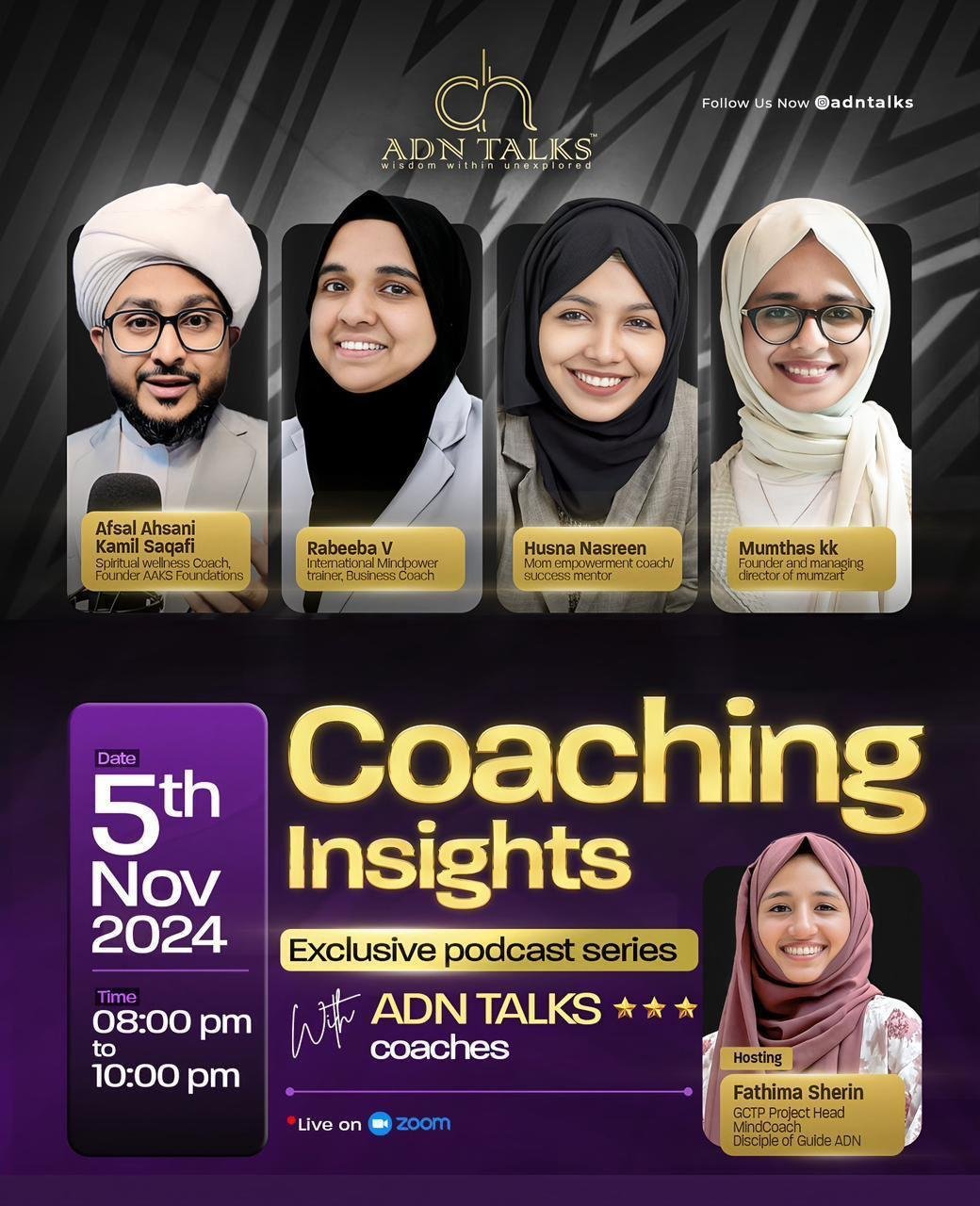 Poster for the ADN Talks Coaching Insights podcast series episode four